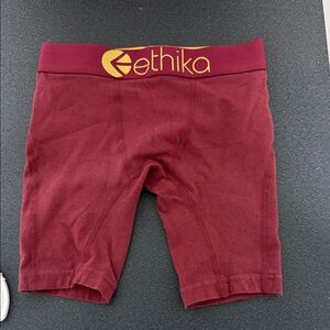 Ethika Kids Maroon Boxer Briefs with Gold Waistband
